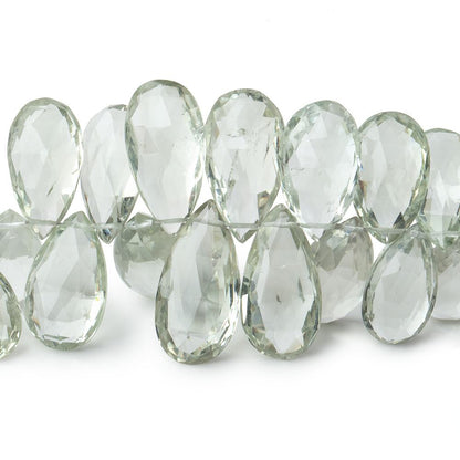 11x8-20x10mm Prasiolite Faceted Pear Beads 8 inch 50 pieces AAA