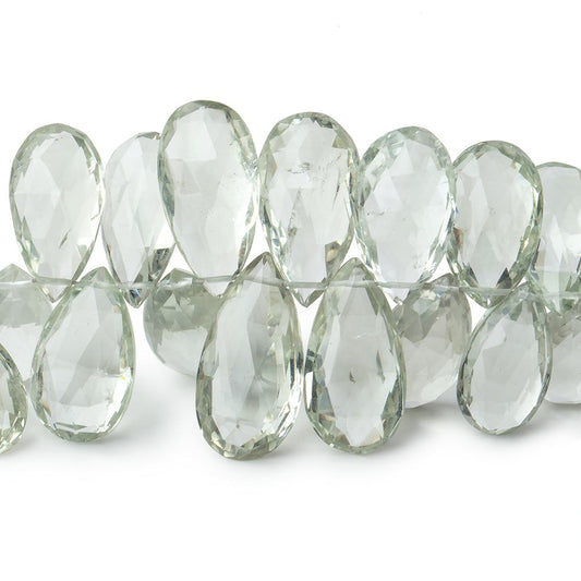 11x8-20x10mm Prasiolite Faceted Pear Beads 8 inch 50 pieces AAA