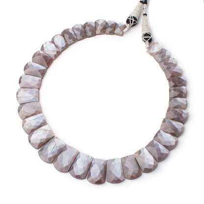 11x8-21x14mm Chocolate Moonstone double drilled faceted collar 33 beads