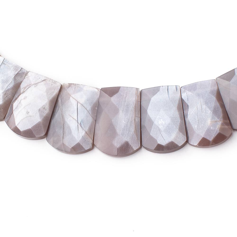 11x8-21x14mm Chocolate Moonstone double drilled faceted collar 33 beads