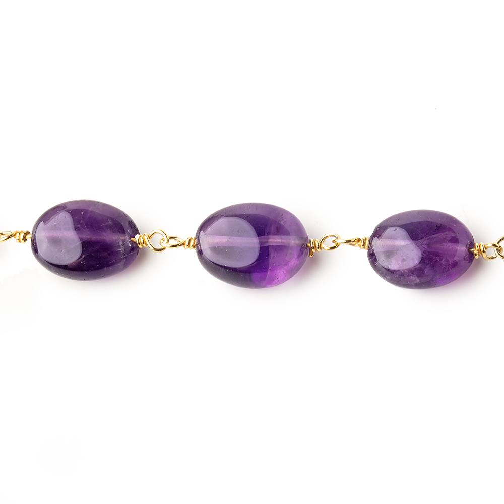 11x8mm Amethyst Plain Oval Vermeil Chain by the foot