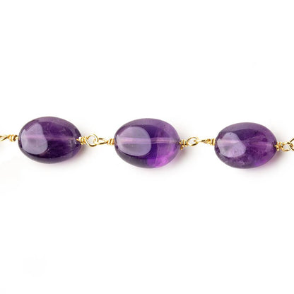 11x8mm Amethyst Plain Oval Vermeil Chain by the foot