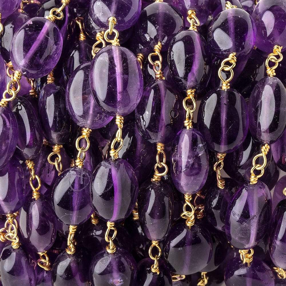 11x8mm Amethyst Plain Oval Vermeil Chain by the foot