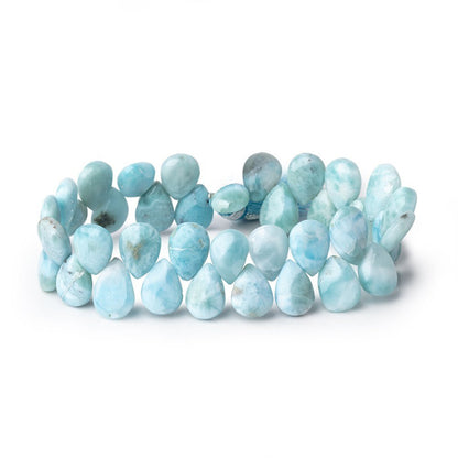 11x8mm Larimar Plain Pear Beads 7.5 inch 39 pieces AA