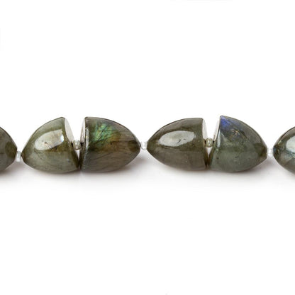 11x9-12x10mm Labradorite Center Drilled Fancy Shape beads 17 inches 18 pieces A