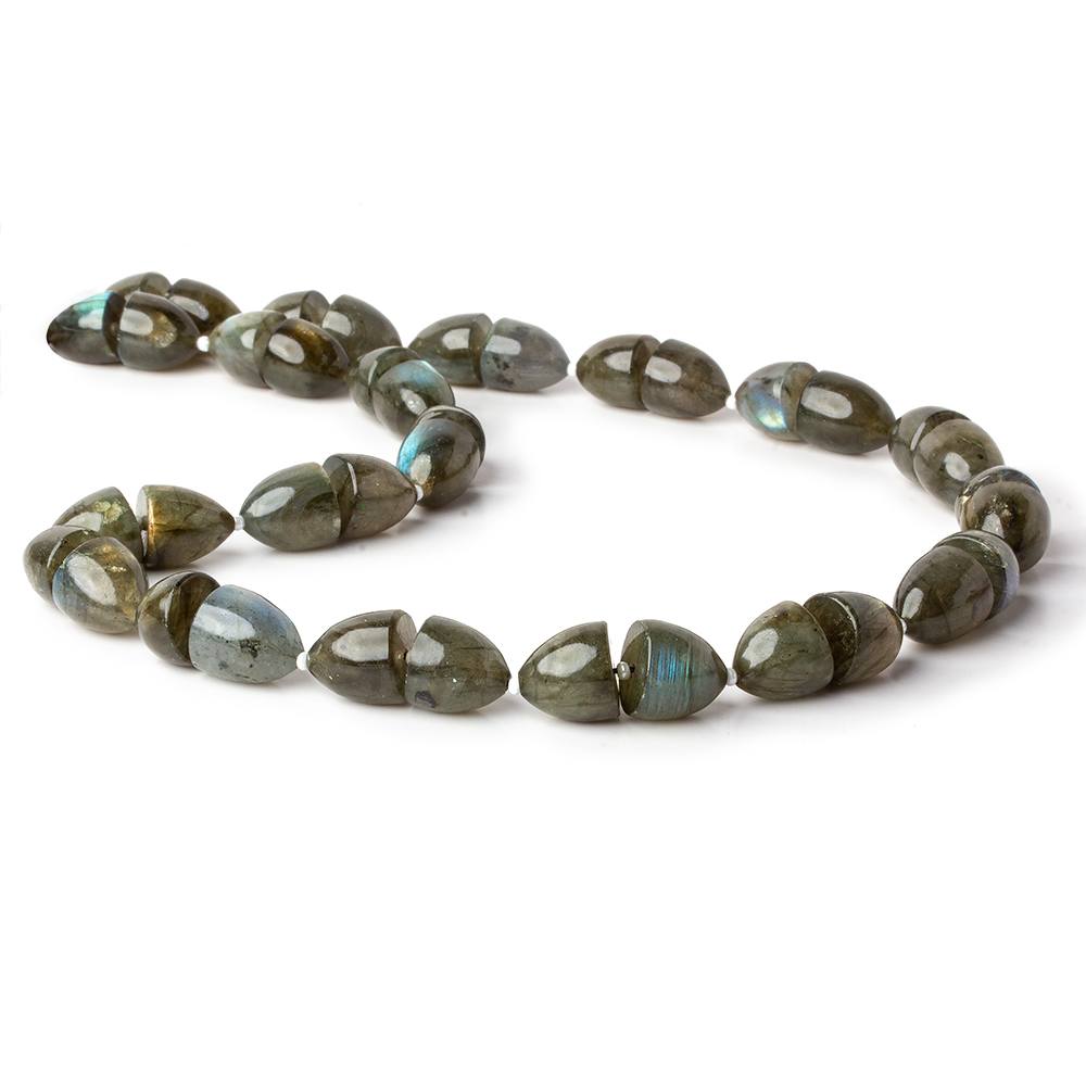 11x9-12x10mm Labradorite Center Drilled Fancy Shape beads 17 inches 18 pieces A