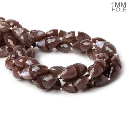 11x9-12x11mm Chocolate Moonstone straight drilled large hole Faceted Cones 30 beads AA