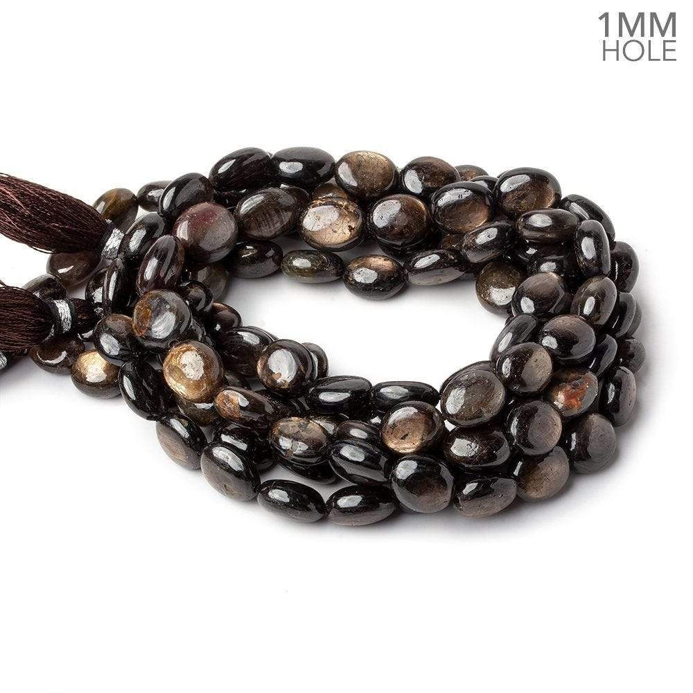 11x9-12x9mm Golden Sheen Chocolate Sapphire Plain Ovals 16 inch 38 beads A 1mm large hole