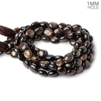 11x9-12x9mm Golden Sheen Chocolate Sapphire Plain Ovals 16 inch 38 beads A 1mm large hole