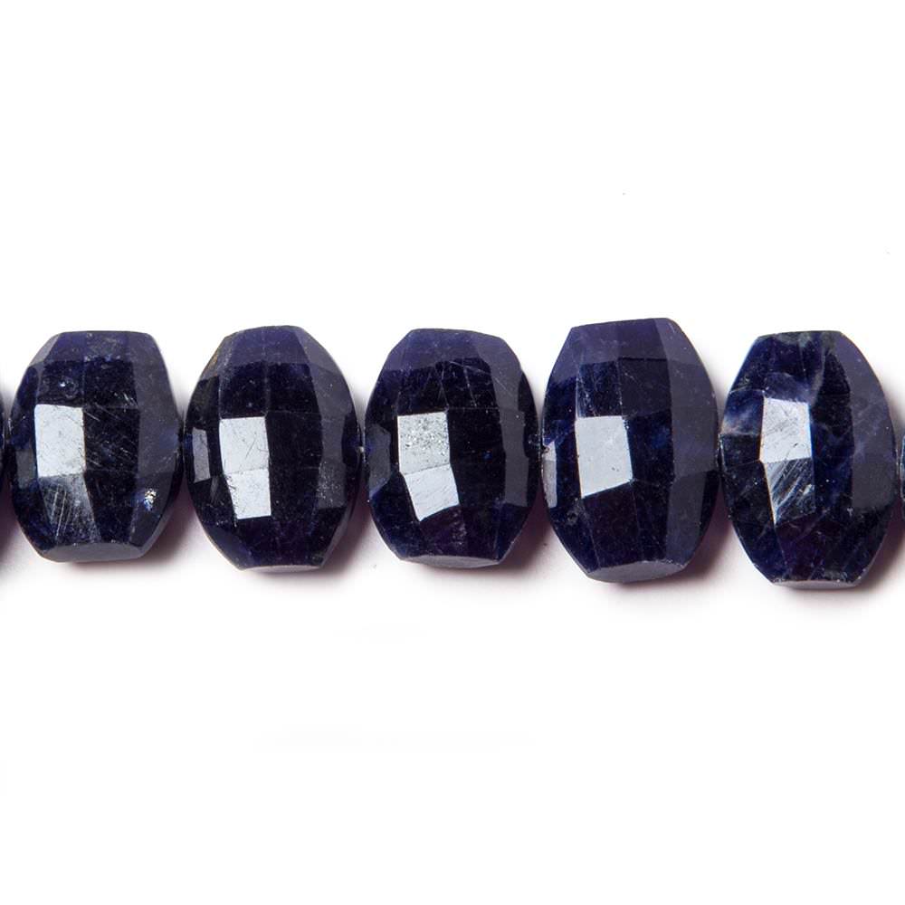 11x9-12x9mm Sodalite side drilled Faceted Cushion Beads 6 inch 17 pieces