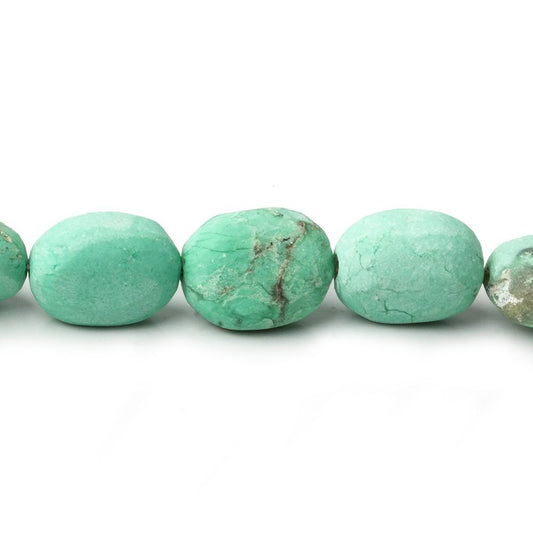 11x9-13x10mm Matte Chrysoprase & Matrix plain ovals 7.5 inch 15 beads A