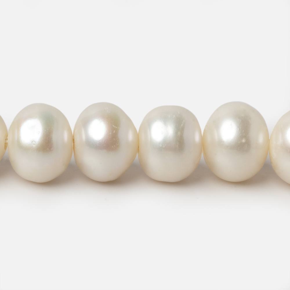 11x9-13x10mm Off White Button Large Hole pearls 8 inch 20 pieces