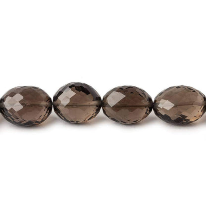 11x9-13x11mm Smoky Quartz Faceted Oval Beads 8 inch 16 pieces AA