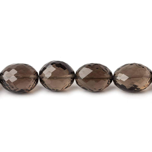 11x9-13x11mm Smoky Quartz Faceted Oval Beads 8 inch 16 pieces AA