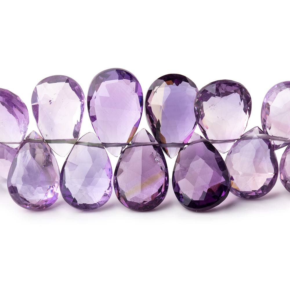 11x9-14x10mm Amethyst & Pink Amethyst Faceted Pear Beads 8 inch 48 pieces