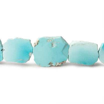 11x9-14x10mm Turquoise plain slice freeform beads 8 inch 15 pieces