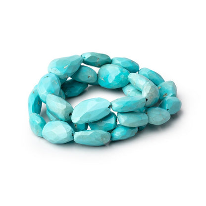 11x9-15.5x10mm Sleeping Beauty Turquoise faceted nuggets 16 inch 31 beads