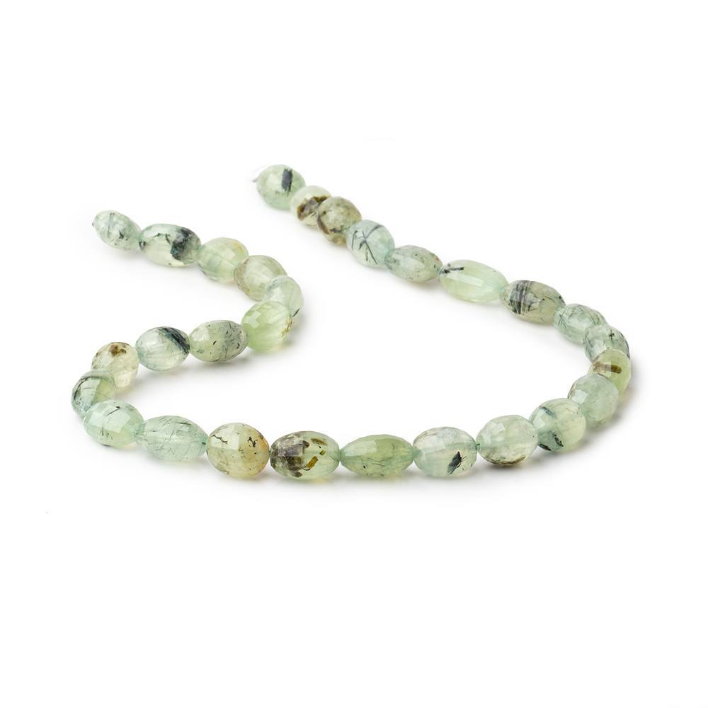 11x9-15x10mm Dendritic Prehnite Faceted Oval Beads 14.5 inch 28 pieces