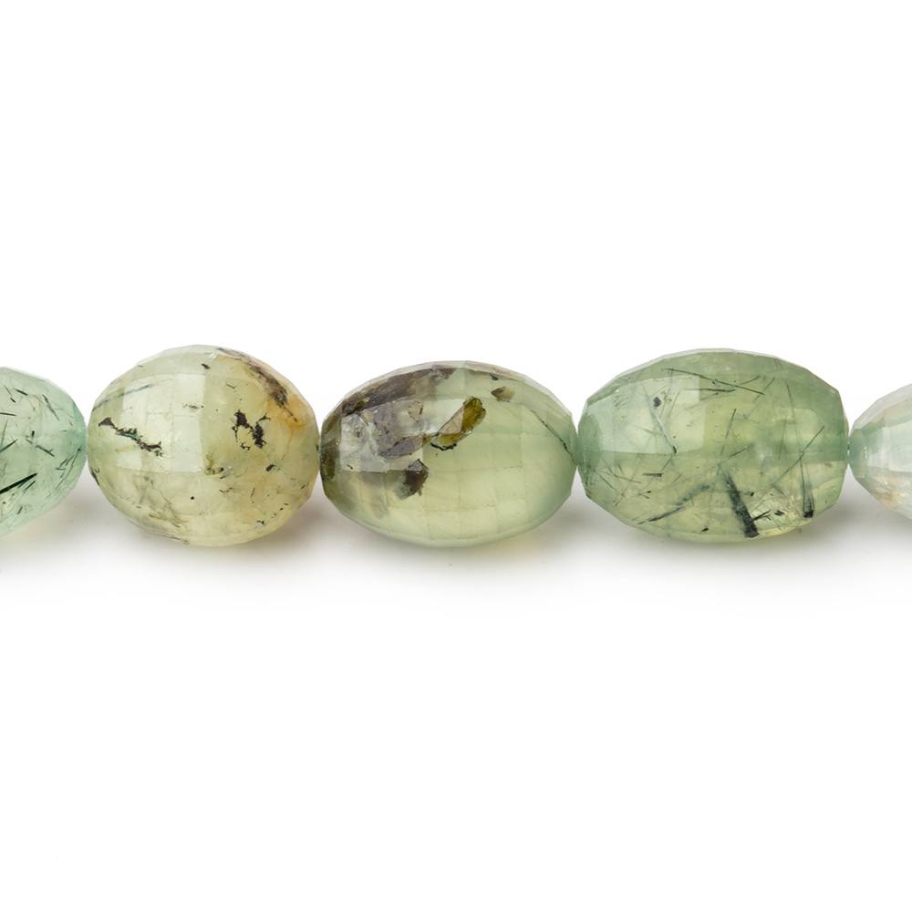 11x9-15x10mm Dendritic Prehnite Faceted Oval Beads 14.5 inch 28 pieces