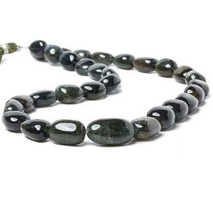 11x9-15x10mm Moss Aquamarine plain nugget beads 15 inch 31 pieces AAA