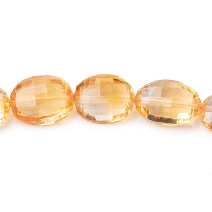 11x9-15x11mm Citrine checkerboard faceted oval Beads 8.5 inch 15 pieces