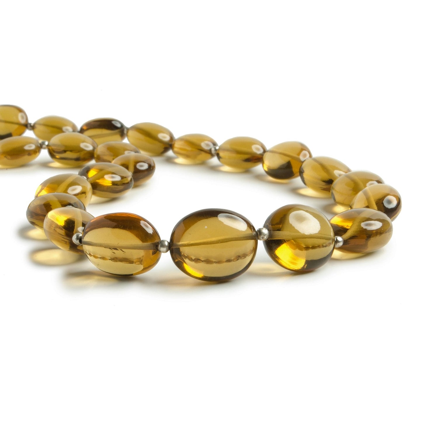 11x9-15x13mm Whiskey Quartz plain oval nuggets 15 inches 27 Beads