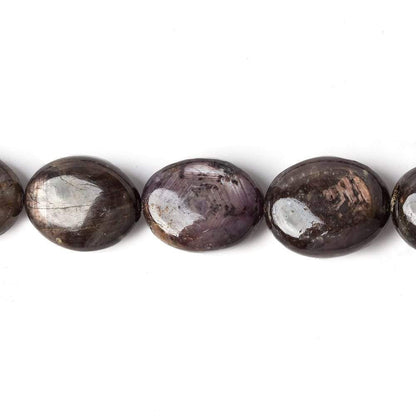 11x9-16x13mm Chocolate Sapphire plain oval Necklace Brass Lobster Clasp 17 inch