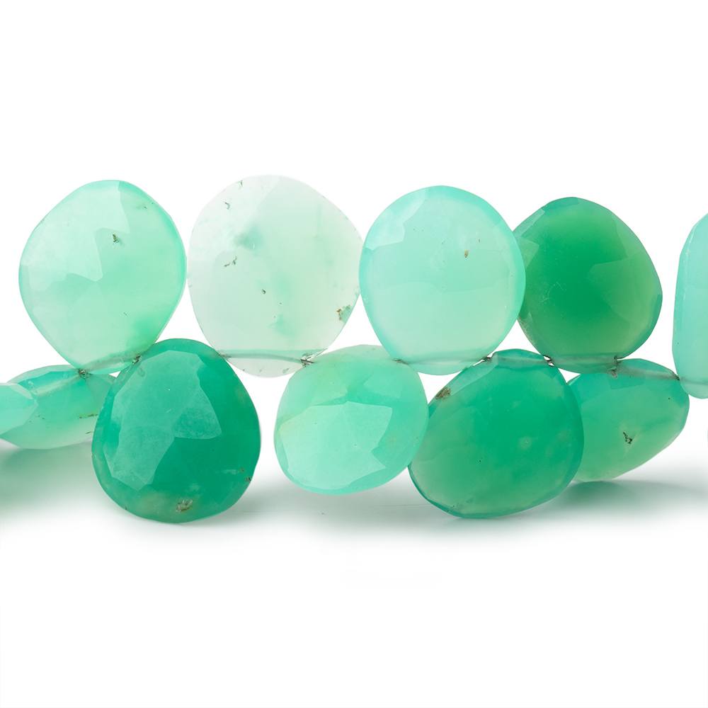 11x9-16x14mm Chrysoprase Faceted Freeform Beads 7.5 inch 35 pieces