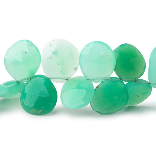 11x9-16x14mm Chrysoprase Faceted Freeform Beads 7.5 inch 35 pieces