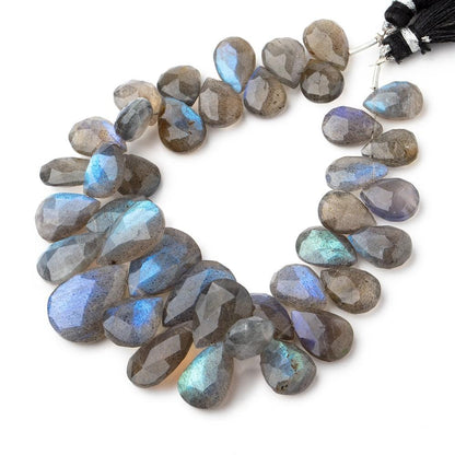 11x9-19x13mm Labradorite Faceted Pear Beads 7.5 inch 38 pieces AA