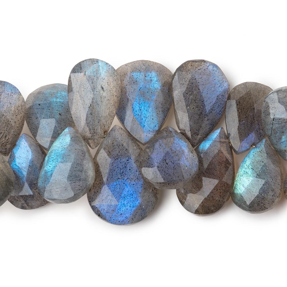 11x9-19x13mm Labradorite Faceted Pear Beads 7.5 inch 38 pieces AA
