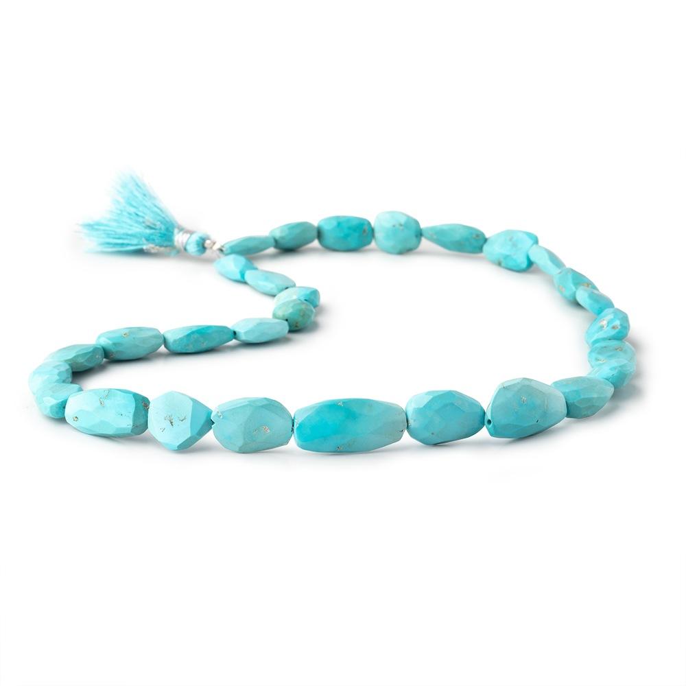 11x9-21x10mm Sleeping Beauty Turquoise Faceted Nuggets 16 inch 29 pieces