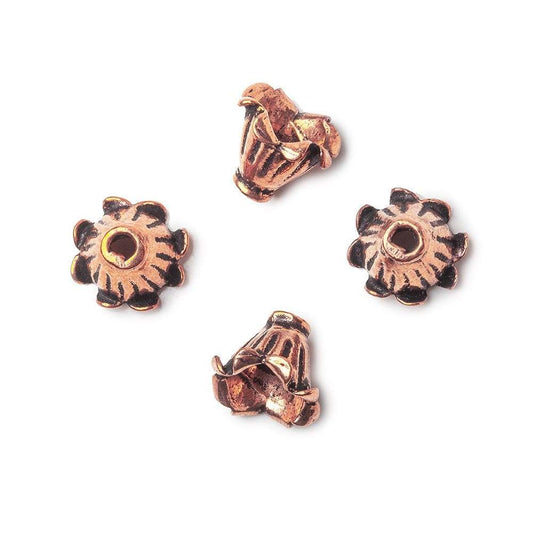 11x9mm Leaf Copper Cone Set of 4