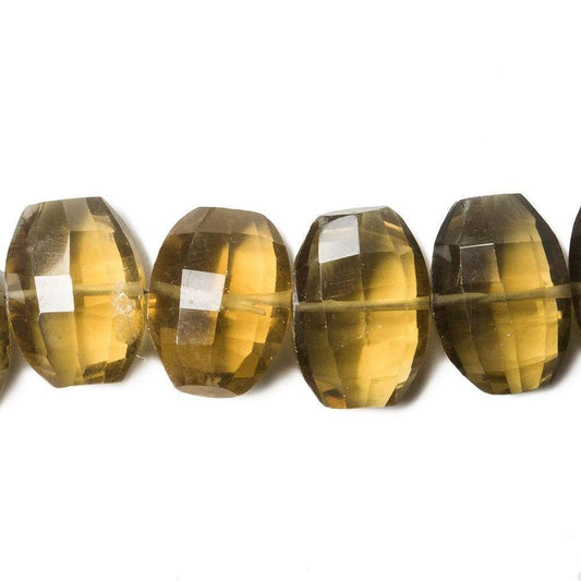 11x9mm Whiskey Quartz side drilled Faceted Cushion Beads 5.5 inch 16 pieces