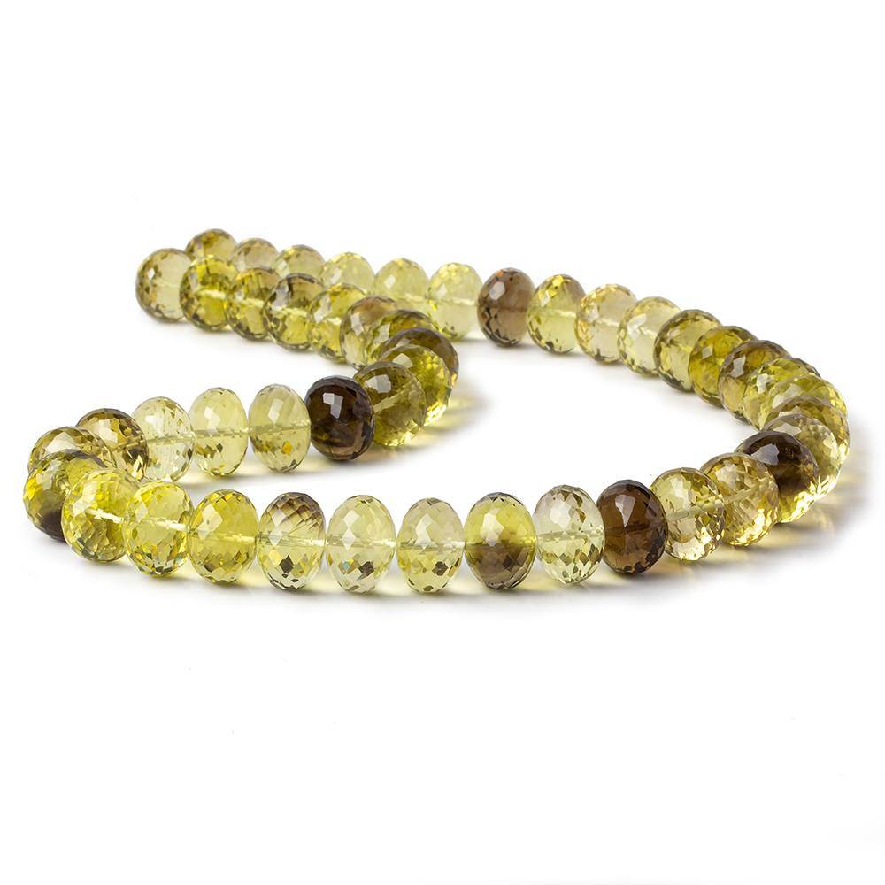 11-12mm BiColor Quartz Faceted Rondelle Beads 16 inch 52 pieces