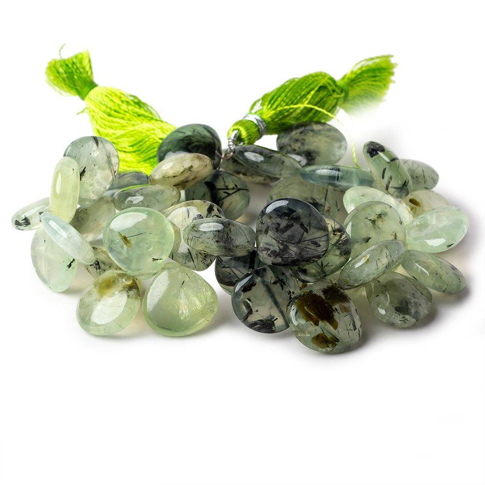 12-13mm Dendritic Prehnite Plain Heart Beads 7.5 inch 40 pieces