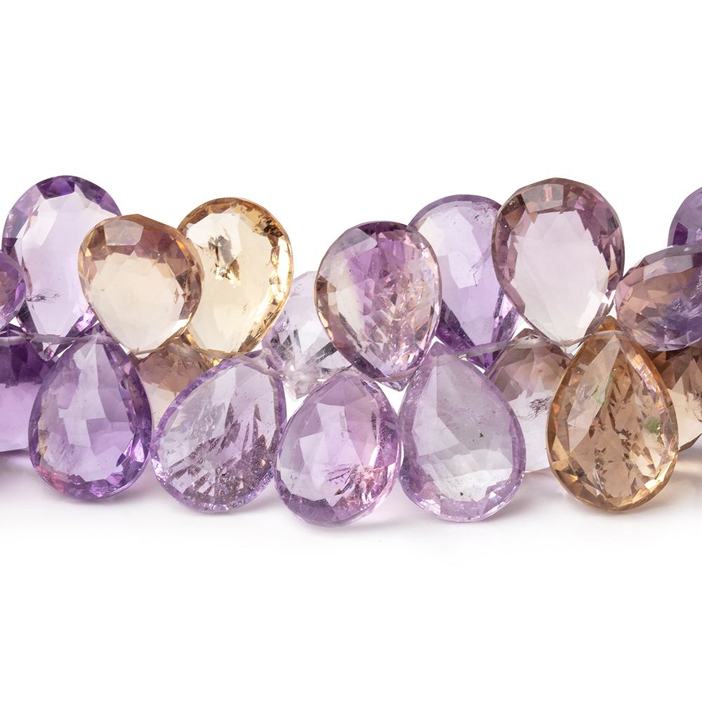 12-14mm Ametrine Faceted Pear Beads 8 inch 62 pieces