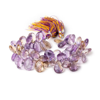 12-14mm Ametrine Faceted Pear Beads 8 inch 62 pieces