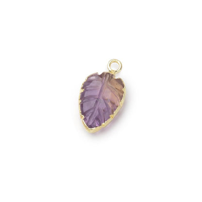 12-14mm Gold Leafed Ametrine Carved Leaf Focal 1 piece