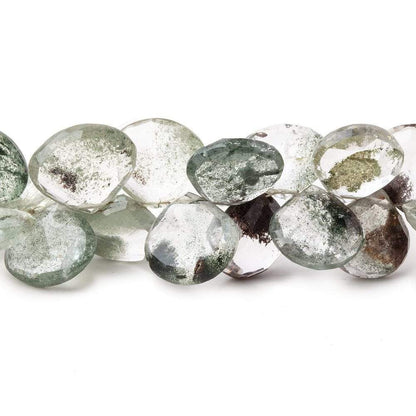 12-14mm Moss Quartz Faceted Heart Beads 8 inch 42 pieces