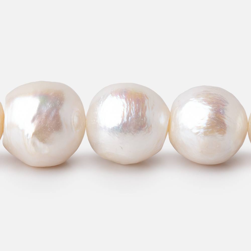 12-14mm Off White Round Freshwater Pearls 16 inch 34 pieces