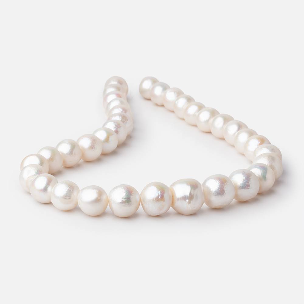 12-14mm Off White Round Freshwater Pearls 16 inch 34 pieces