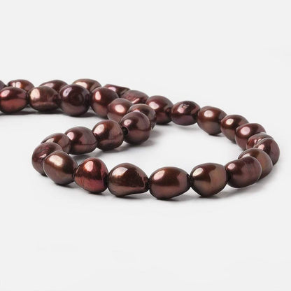 12- 14mm Strawberry Chocolate Large Hole Baroque Pearls 15 in. 26 pcs