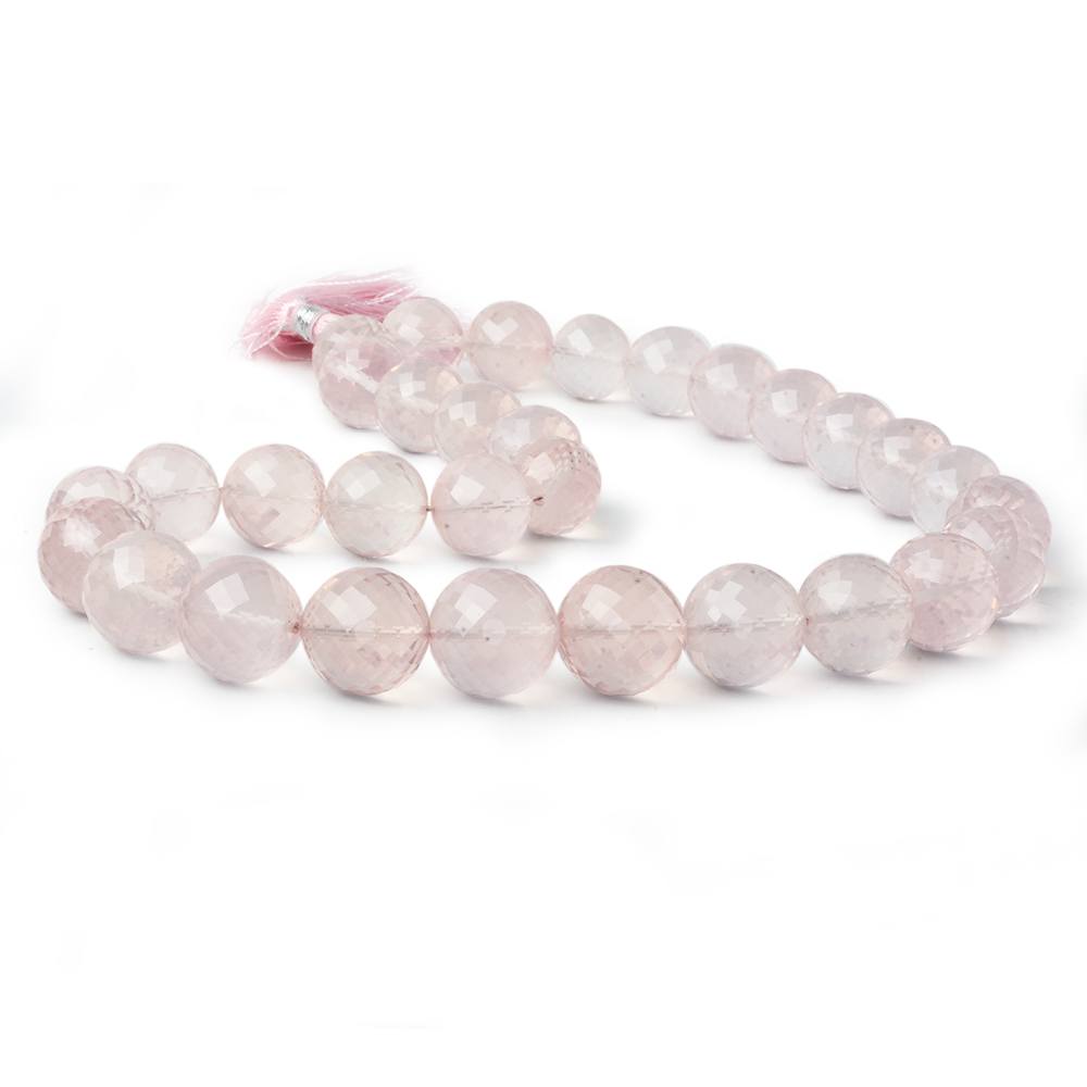 12-15mm Rose Quartz Faceted Round Beads 16 inch 31 pieces AAA