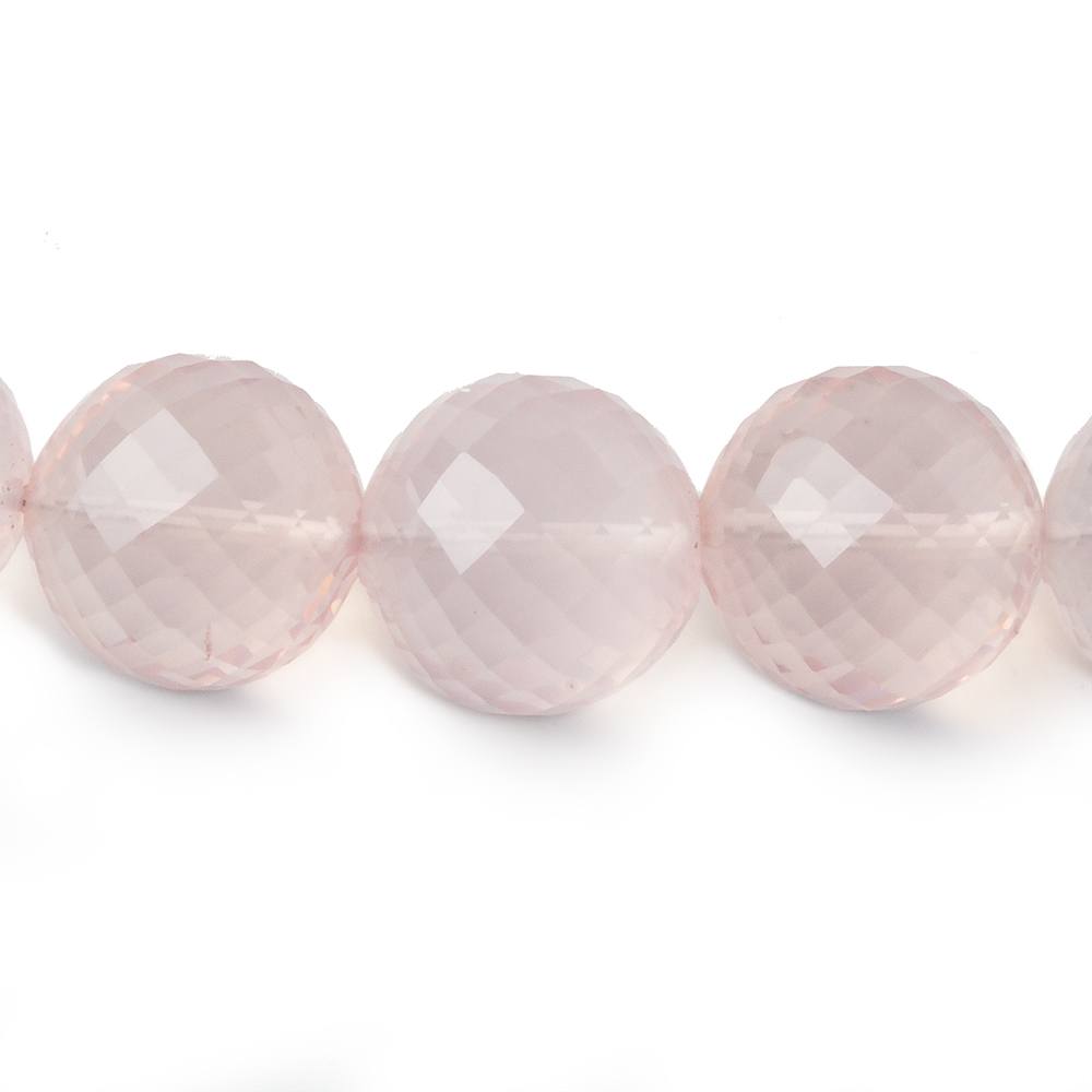 12-15mm Rose Quartz Faceted Round Beads 16 inch 31 pieces AAA
