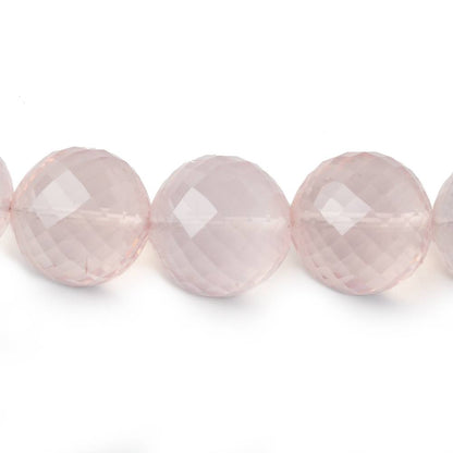 12-15mm Rose Quartz Faceted Round Beads 16 inch 31 pieces AAA