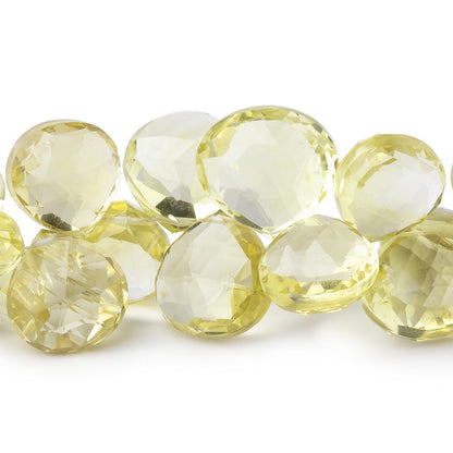 12-16.5mm Lemon Quartz Faceted Heart Beads 8 inch 38 pieces AAA