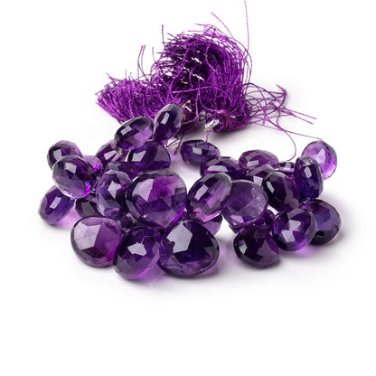 12-17mm Amethyst Faceted Heart Beads 8 inch 34 pieces AAA
