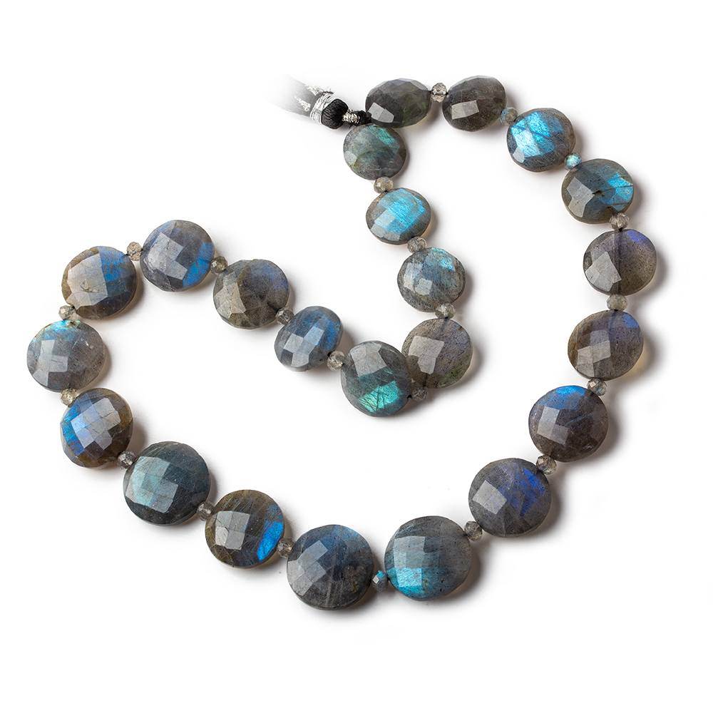 12-17mm Labradorite Faceted Coin Beads 16 inch 23 pieces A