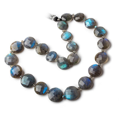 12-17mm Labradorite Faceted Coin Beads 16 inch 23 pieces A